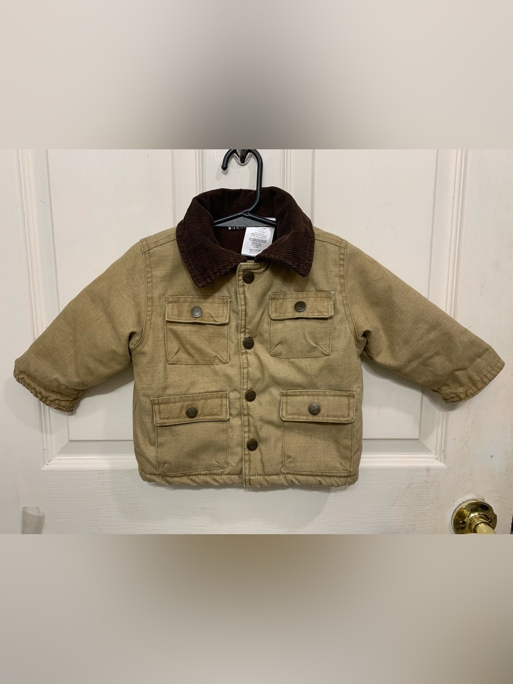 Little Rebels Infant Size 12 Month Beige Brown Barn Jacket.                3895